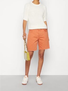 Vero Moda Cream Ribbed Short-Sleeve Crew Sweater